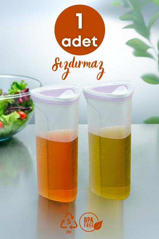 1 Adet Plastik Ölçekli Pratik Yağdanlık Sıvı Yağlık Sirkelik Sos Şişesi 750ml